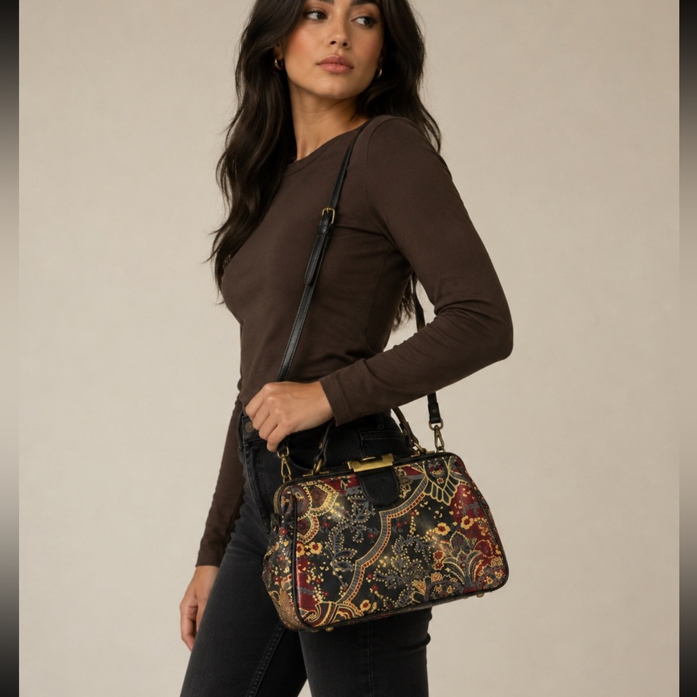 Patricia Nash Discovery Limited Ed. Paisley Print Leather Bag